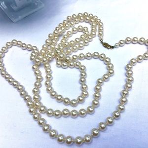 G Silver Pearl Necklace 